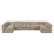 Meridian Furniture Rummi Beige Velvet Performance Fabric 7pc. Modular Sectional
