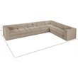 Meridian Furniture Rummi Beige Velvet Performance Fabric 7pc. Modular Sectional