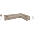 Meridian Furniture Rummi Beige Velvet Performance Fabric 7pc. Modular Sectional