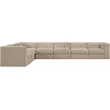 Meridian Furniture Rummi Beige Velvet Performance Fabric 7pc. Modular Sectional