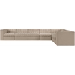 Meridian Furniture Rummi Beige Velvet Performance Fabric 7pc. Modular Sectional