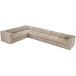 Meridian Furniture Rummi Beige Velvet Performance Fabric 7pc. Modular Sectional