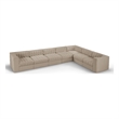 Meridian Furniture Rummi Beige Velvet Performance Fabric 7pc. Modular Sectional