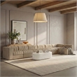 Meridian Furniture Rummi Beige Velvet Performance Fabric 7pc. Modular Sectional