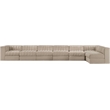 Meridian Furniture Rummi Beige Velvet Performance Fabric 7pc. Modular Sectional