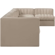Meridian Furniture Rummi Beige Velvet Performance Fabric 7pc. Modular Sectional