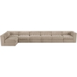 Meridian Furniture Rummi Beige Velvet Performance Fabric 7pc. Modular Sectional