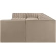 Meridian Furniture Rummi Beige Velvet Performance Fabric 8pc. Modular Sectional