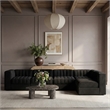 Meridian Furniture Rummi Black Velvet Performance Fabric 5pc. Modular Sectional
