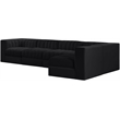 Meridian Furniture Rummi Black Velvet Performance Fabric 5pc. Modular Sectional