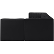 Meridian Furniture Rummi Black Velvet Performance Fabric 5pc. Modular Sectional