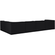 Meridian Furniture Rummi Black Velvet Performance Fabric 5pc. Modular Sectional