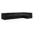 Meridian Furniture Rummi Black Velvet Performance Fabric 5pc. Modular Sectional