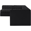 Meridian Furniture Rummi Black Velvet Performance Fabric 5pc. Modular Sectional