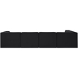 Meridian Furniture Rummi Black Velvet Performance Fabric 5pc. Modular Sectional