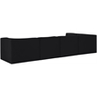Meridian Furniture Rummi Black Velvet Performance Fabric 5pc. Modular Sectional