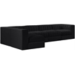 Meridian Furniture Rummi Black Velvet Performance Fabric 5pc. Modular Sectional