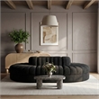 Meridian Furniture Rummi Black Velvet Performance Fabric 6pc. Modular Sectional