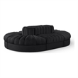 Meridian Furniture Rummi Black Velvet Performance Fabric 6pc. Modular Sectional