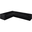 Meridian Furniture Rummi Black Velvet Performance Fabric 6pc. Modular Sectional