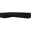 Meridian Furniture Rummi Black Velvet Performance Fabric 6pc. Modular Sectional