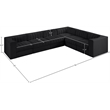 Meridian Furniture Rummi Black Velvet Performance Fabric 6pc. Modular Sectional