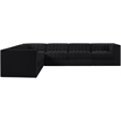 Meridian Furniture Rummi Black Velvet Performance Fabric 6pc. Modular Sectional