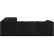 Meridian Furniture Rummi Black Velvet Performance Fabric 6pc. Modular Sectional