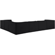 Meridian Furniture Rummi Black Velvet Performance Fabric 6pc. Modular Sectional
