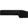 Meridian Furniture Rummi Black Velvet Performance Fabric 6pc. Modular Sectional