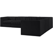 Meridian Furniture Rummi Black Velvet Performance Fabric 6pc. Modular Sectional