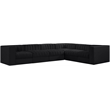 Meridian Furniture Rummi Black Velvet Performance Fabric 6pc. Modular Sectional