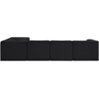 Meridian Furniture Rummi Black Velvet Performance Fabric 6pc. Modular Sectional