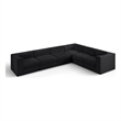 Meridian Furniture Rummi Black Velvet Performance Fabric 6pc. Modular Sectional