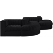 Meridian Furniture Rummi Black Velvet Performance Fabric 6pc. Modular Sectional