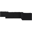 Meridian Furniture Rummi Black Velvet Performance Fabric 6pc. Modular Sectional