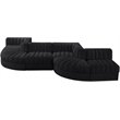 Meridian Furniture Rummi Black Velvet Performance Fabric 6pc. Modular Sectional