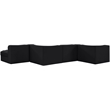Meridian Furniture Rummi Black Velvet Performance Fabric 6pc. Modular Sectional