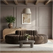 Meridian Furniture Rummi Brown Velvet Performance Fabric 6pc. Modular Sectional