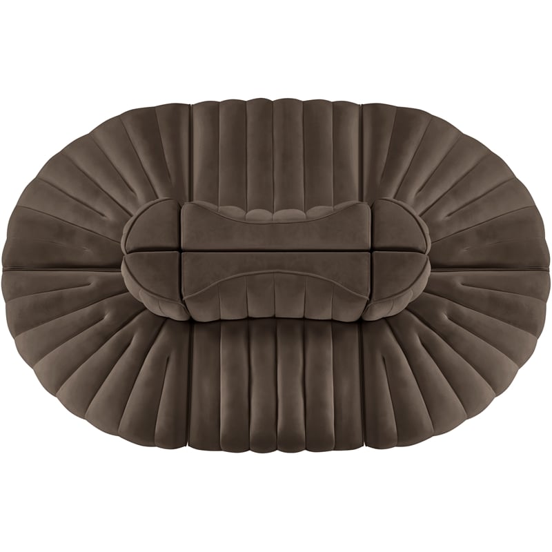 Meridian Furniture Rummi Brown Velvet Performance Fabric 6pc. Modular Sectional