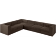 Meridian Furniture Rummi Brown Velvet Performance Fabric 6pc. Modular Sectional