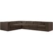 Meridian Furniture Rummi Brown Velvet Performance Fabric 6pc. Modular Sectional