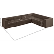 Meridian Furniture Rummi Brown Velvet Performance Fabric 6pc. Modular Sectional