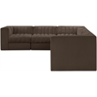 Meridian Furniture Rummi Brown Velvet Performance Fabric 6pc. Modular Sectional