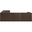 Meridian Furniture Rummi Brown Velvet Performance Fabric 6pc. Modular Sectional