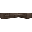 Meridian Furniture Rummi Brown Velvet Performance Fabric 6pc. Modular Sectional