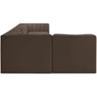 Meridian Furniture Rummi Brown Velvet Performance Fabric 6pc. Modular Sectional