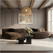 Meridian Furniture Rummi Brown Velvet Performance Fabric 6pc. Modular Sectional