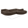 Meridian Furniture Rummi Brown Velvet Performance Fabric 6pc. Modular Sectional