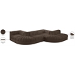 Meridian Furniture Rummi Brown Velvet Performance Fabric 6pc. Modular Sectional